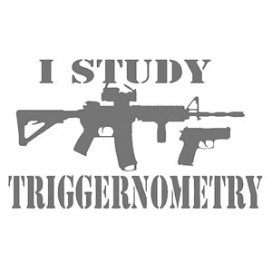 Silver 6WX3.5H I study triggernometry Premium permanent vinyl decal